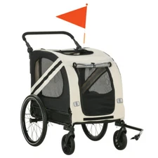 2-In-1 Pet Bike Trailer for Small Dogs, Bike Wagon Trailer Sidecar Attachment