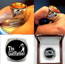 The GOLFFATHER DeCAPitator Ring bottle cap opener cracks open your favorite bevy