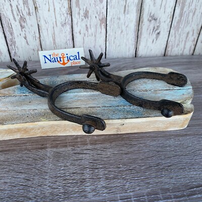 2 Cast Iron Boot Spurs, Western Cowboy Old West Decor, Horse Rodeo