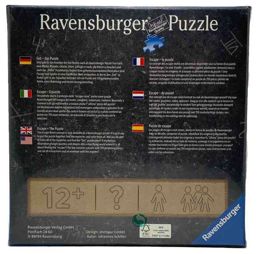 Escape Jigsaw Puzzle 759 Pieces Level 3 By Ravensburger New