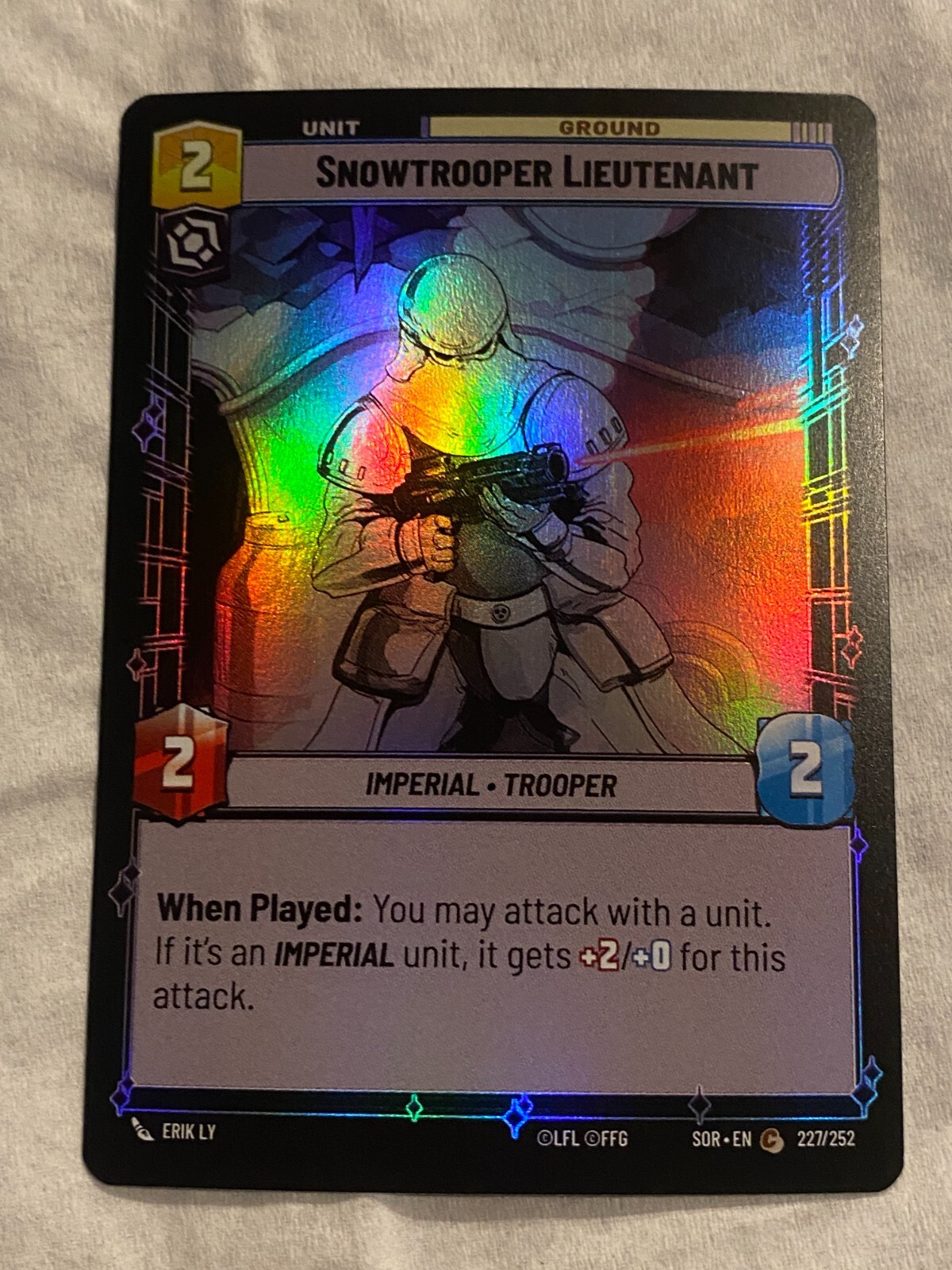STAR WARS UNLIMITED TCG Shadow of Reality Snowtrooper Lieutenant Foil NM