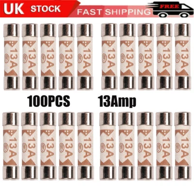 1-100PX13A Domestic Quality Fuses Plug Household Mains 13Amp Cartridge Fuse 250V