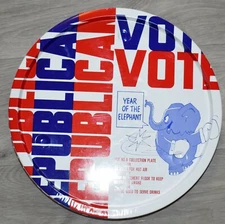 VINTAGE J.L. CLARK VOTE REPUBLICAN *The Year of the Elephant* Snack Tray