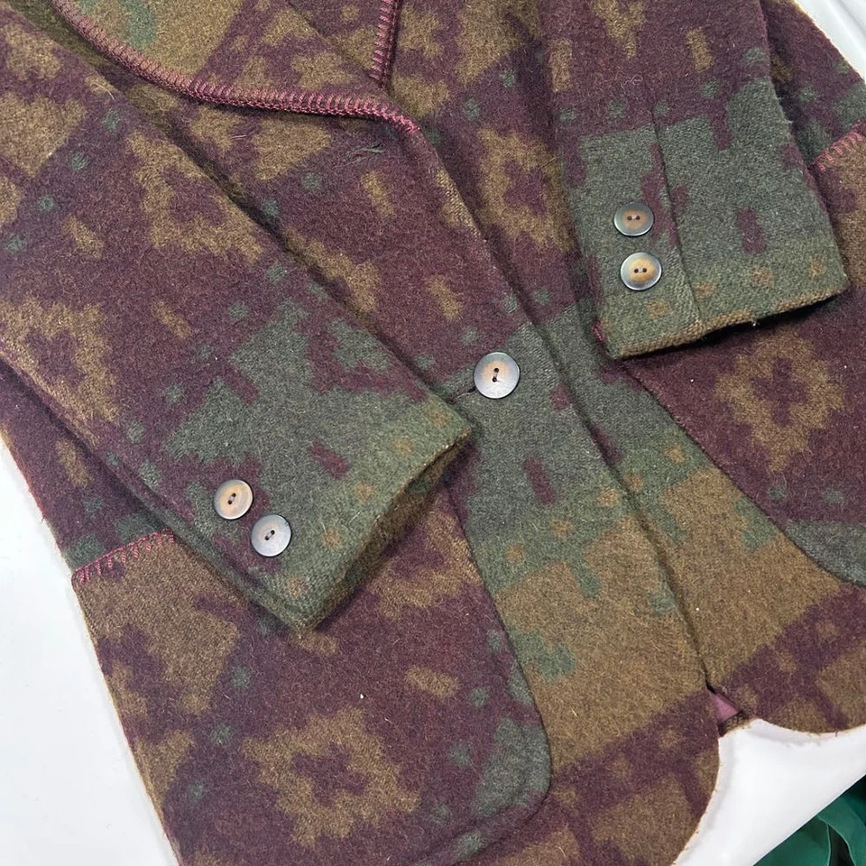 Abrigo Chaqueta Mujer Vintage American Eagle Mezcla Lana Suroeste Azteca Papá Med Foto 3 de 4