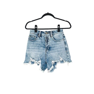 Good American Shorts Women's Size 25 Light Blue Wash Bombshell Denim Cut Offs