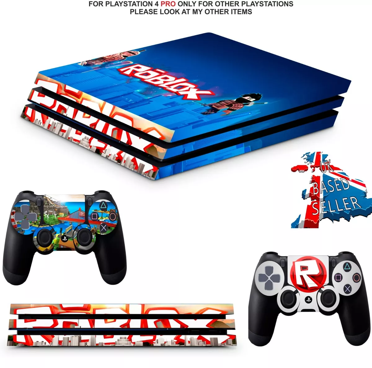 ROBLOX PS4 PRO PROTECTIVE SKIN DECAL VINYL STICKER WRAP