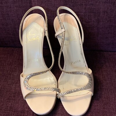 CHRISTIAN LOUBOUTIN ALTA PERLA STRASS 100mm HEEL