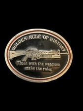 Belt Buckle M16 Those With The Weapons Make The Rules  2330
