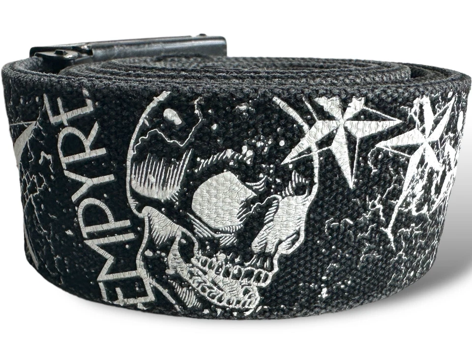 Y2K Skater Belts Lot Volcom Empyre Web Belt Black Grunge Skull Snowboard Punk - Image 2 of 4