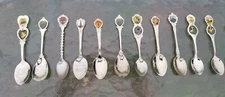 Lot of 17 Mini Miniature Souvenir Spoon Collection - U.S. Landmarks group