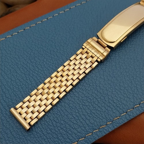 13mm 10K Gold-Filled Brick Link Kestenmade USA 1940s Vintage Watch Band - Picture 2 of 8