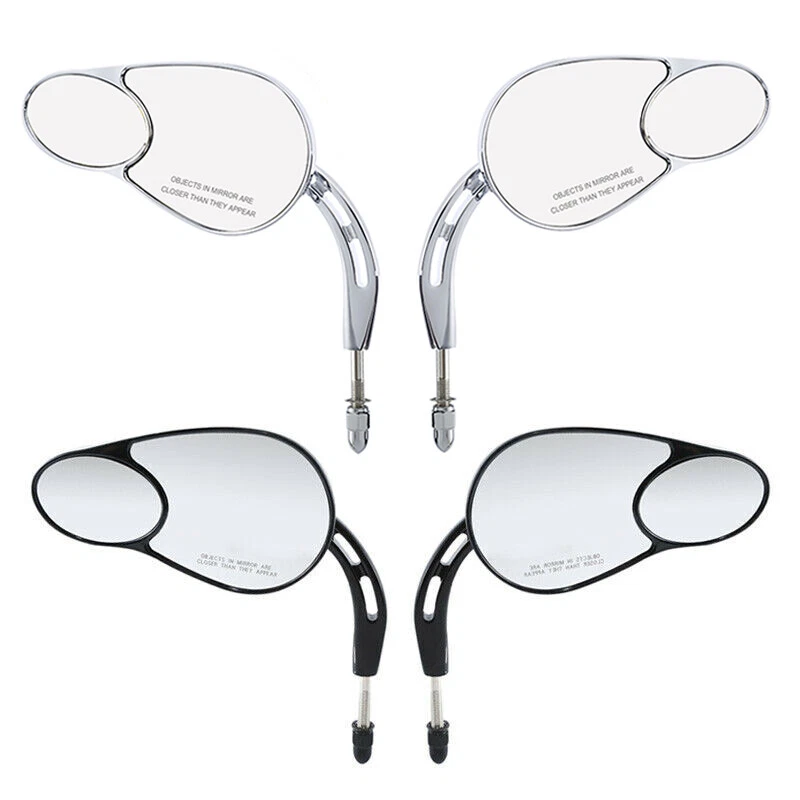 Black/Chrome Rear-View Mirrors Fit For Harley Softail Touring Sportster 883 1200
