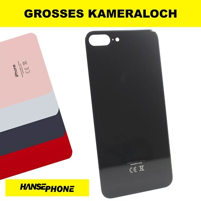 iPhone 8 Plus Backcover Glas Akkudeckel Back Cover Rückglas Schwarz Weiß Rot 8+