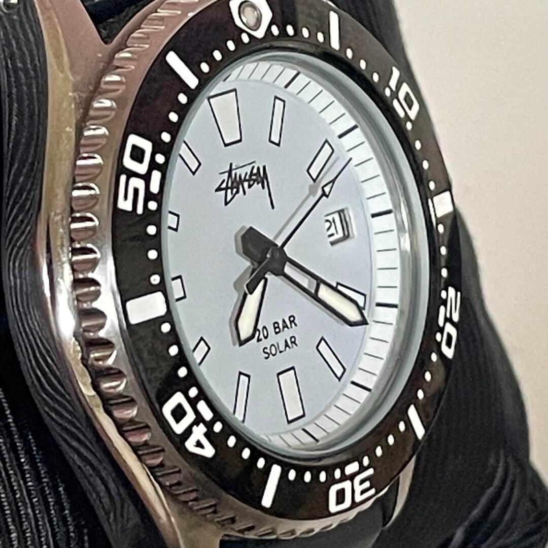 希少 美品 STUSSY SEIKO 30周年 限定 ソーラー 腕時計 ブラック Stussy Seiko 30th Anniversary Watch 42mm Rubber Strap Nylon