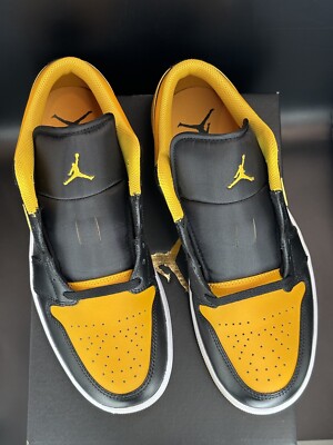 靴 NIKE/AIR JORDAN 1 LOW/BLACK/YELLOW26.5cm Nike Air Jordan 1 Low Black Yellow Ochre 553558-072 Men's