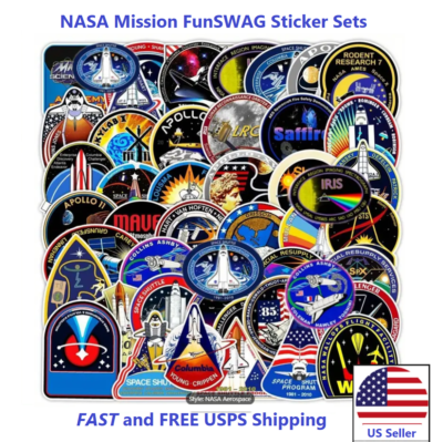 NASA Space SWAG Set. 21 NASA Mission Stickers +3