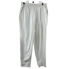 A New Day Women's Pants Ivory Cotton Spandex Crepe Tapered Ankle Pull On Size S