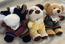 VTG JC Penney Baby Plush Set Rattle Or Shape Inside Each Toy Textured Chewable