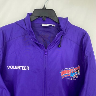 Walt Disney World Adult Medium Zip Front Jacket Purple Marathon