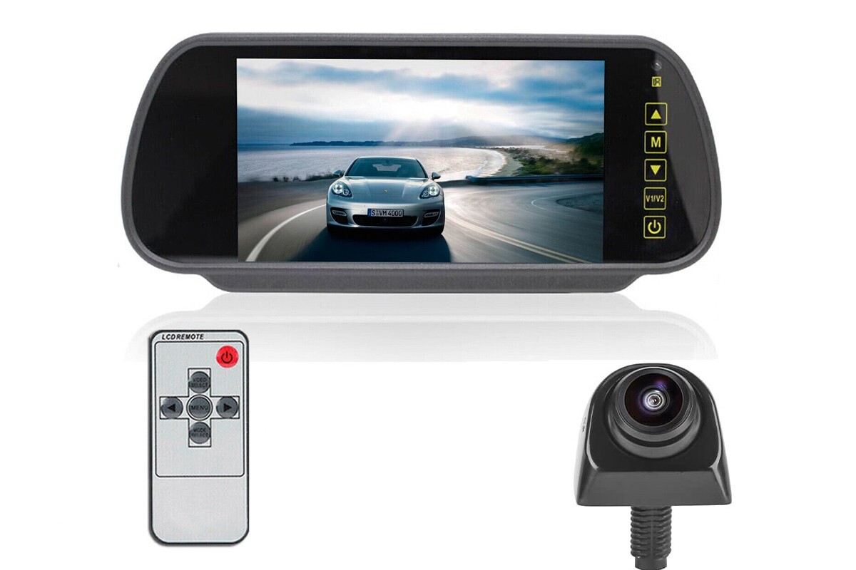 7"Mirror Car Monitor Clip On Screen 170° Front / Side / Rear View Camera 12v Kit eBay
