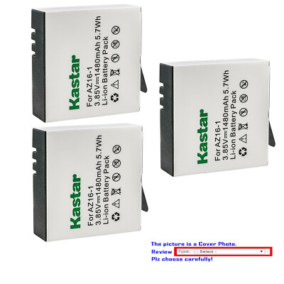 Kastar Replacement Battery for Xiaomi YI 2 AZ16-1 & Xiaomi Yi Lite Action Camera