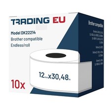 10x etykieta kompatybilna. do Brother DK22214 12mm x 30,48m bez końca +1x wymienny uchwyt