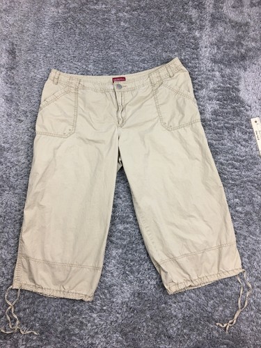 Brown Khaki Cropped Pants Stretch 