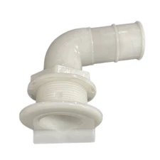 Marine East 7410W-R Thru Hull 100 Degree Elbow R-Head Right Angled Barb 1-1/2"