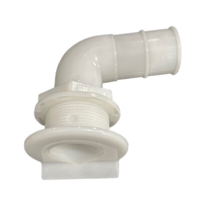 Marine East 7410W-R Thru Hull 100 Degree Elbow R-Head Right Angled Barb 1-1/2''