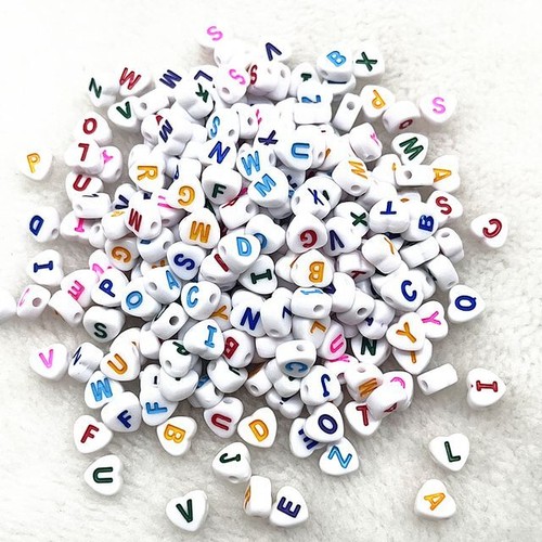 Alphabet Letter Beads - Round Bead Charms DIY Crafts Jewelry Making Charm 100Pcs - Picture 44 of 57