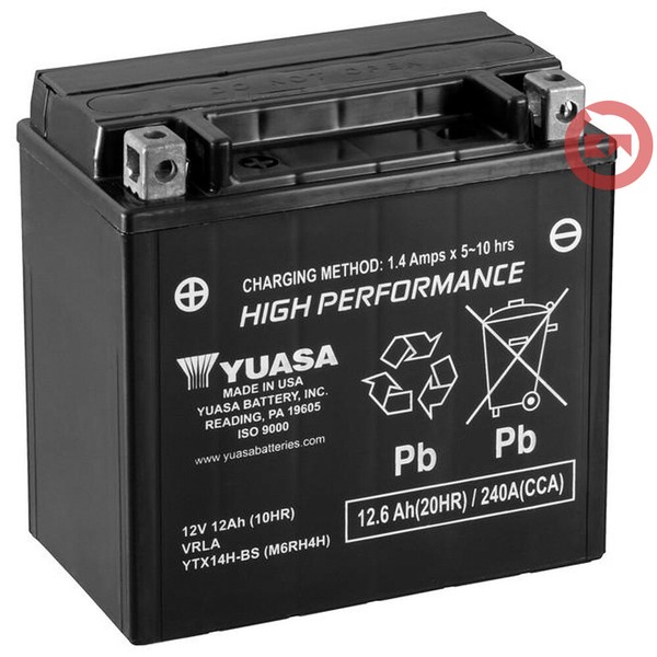 Batterie Yuasa 12V 12Ah Ytx14H-Bs Triumph Daytona Ie (T502/T595) 955 2004 2005-image