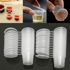 100Pcs/Set Small Plastic Sauce Cups Food Storage Containers Clear Boxes  Lid US
