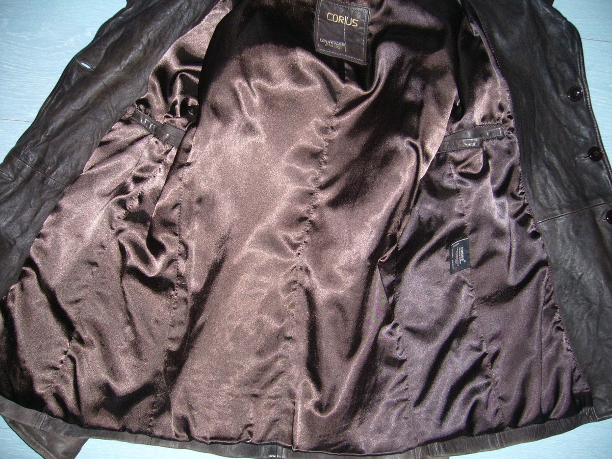 Veste En Cuir Brun Corius Taille M/40 - Occasion Très Bon état, Style Longue, Doublure Acétate