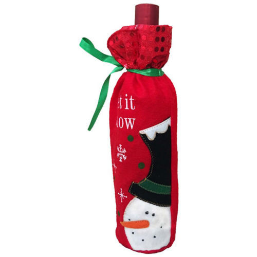 Snowman Christmas Xmas Holiday Wine Bottle Cover Bag Gift Present Red New