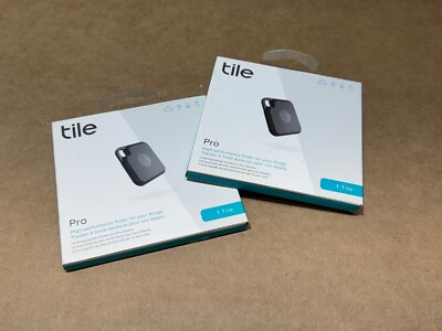 [2-PACK] TILE PRO (BLACK) BLUETOOTH TRACKER FINDER - [RE-21001 / RE-21002] - NEW
