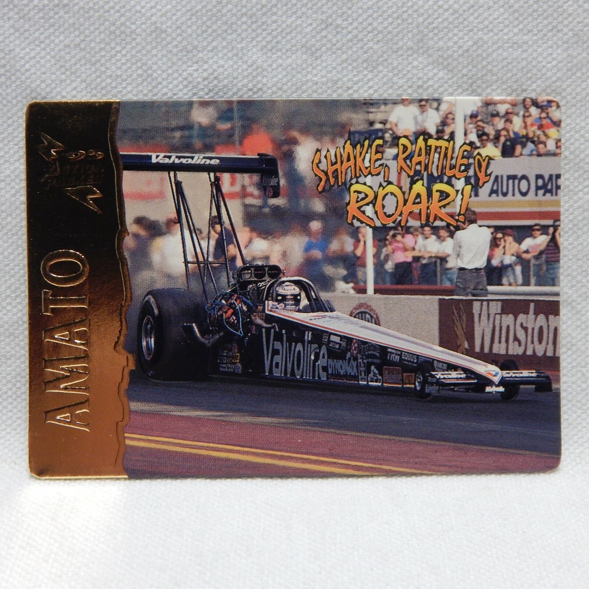 JOE AMATO TEAM VALVOLINE TOP FUEL DRAGSTER 1995 NHRA TRADING CARD