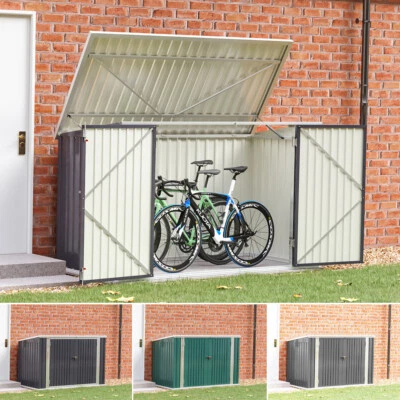 Lockable Metal Garden Patio Bin Store Bicycle Bike Shed Storage Tool Container