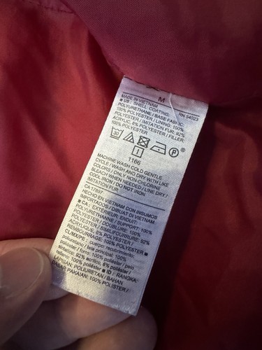 Old Navy Womens Parka Winter Coat Hooded Insulated Lined Red Faux Fur Trim Sz M - Picture 4 of 6