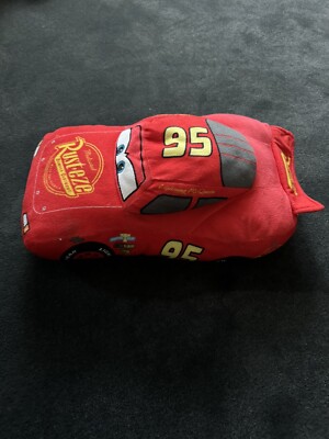 Cars Disney Store Pixar Cars Lightning McQueen Plush Pillow Stuffed Race  Car