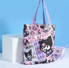 Kuromi Comic Book Tote Bag Sanrio Miniso Kawaii Reusable Canvas