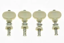 Set of 4 Nickel w/ Ivory Buttons Ukulele Tuners Tuning Keys Pegs Machine Heads