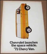 1971 Chevrolet Chevy Van '71 Car Print Ad 1970 Automobile Advertisement Vintage