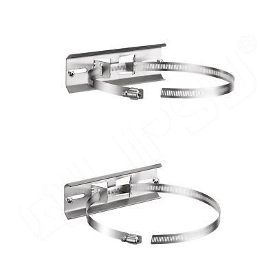 Pole Mounting Kits 304 Stainless 175x48mm Brackets with Adjustable 50-200mm C...