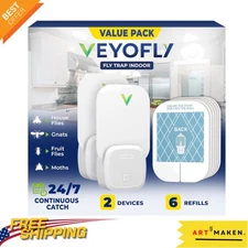 Continuous Indoor Insect Control - Fly Trap Duo with Replaceable Adhesive Cards