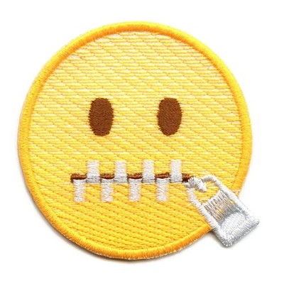 Zipper Mouth Face Patch Keyboard Embroidered Iron On