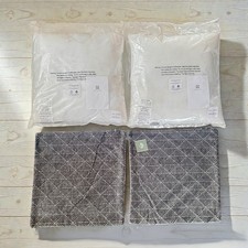 2 Chenille Geometric Reversible Throw Pillows  Inserts 18x18 Gray Freshmint NEW
