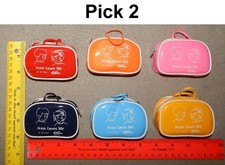 2 Vintage Vinyl Child's Coin Purses 3 1/4" x 2 1/8" x 1 1/8" 6 colors - new