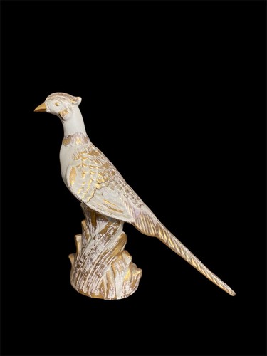 Royal Haeger Pottery Pheasant Brushed w/ 22kt Gold tweed