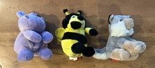 Lot 3 (Three) Adventure Planet 5 in Plush Animals NWOT Wolf Bee Hippo 