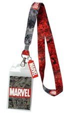 Marvel Avengers Lanyard Strong Nylon Id Holder With Lobster Clasp And Logo Charm